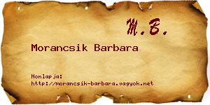 Morancsik Barbara névjegykártya